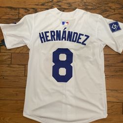 $45 White Kike Hernandez New 2025 World Series Patch Los Angeles Dodgers Jersey  Not Ohtani