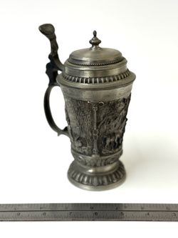 Vintage SKS Zinn German Pewter Crafted Stein