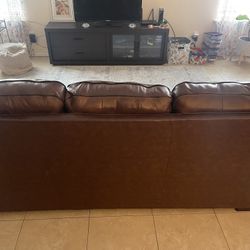 Brown Leather Sofa 