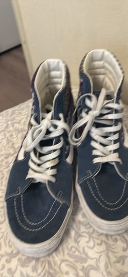 Blue High-Top Canvas Sneakers