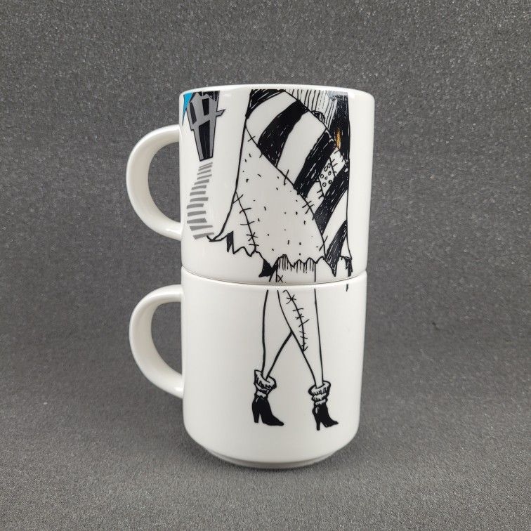 Disney Nightmare Before Christmas Stackable Mugs Set Incomplete