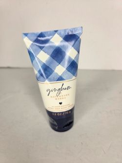 Bath & Body Works Gingham Ultra Shea Body Cream 2.5 oz Travel Size Blue White