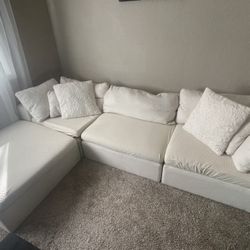 White/Ivory 4-Piece Sectional