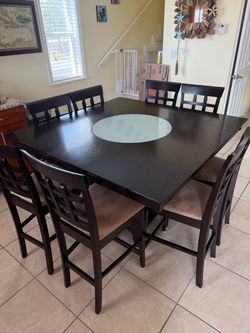 Pub table with 8 chairs