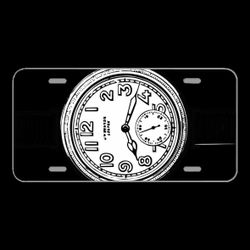 License Plate Novelty Car Front Watch Clock Time Wrist Watch Vintage