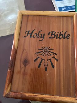 Holy Bible Wooden Cover Book