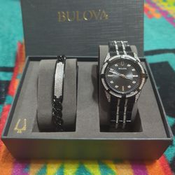 Bulova Men's Watch And Bracelet Set 