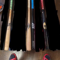 Professional baseball Wood Bats. 