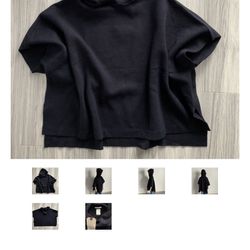 NEW Zara Fancy Deep Blue Navy Blue Knit Sweater Hoodie Poncho Size 140cm - Women XS
