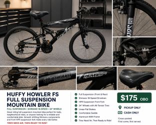 26" Hyper Hydroform FS Full Suspension Mountain Bike – $175