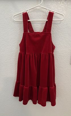 Cat & Jack red velvet tiered dress