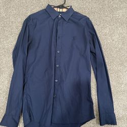 Burberry Navy Button Up