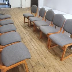 SET OF 10 CUSHION CHAIRS WITH HIGH QUALITY WOOD, SUPER STRONG (HOME71)