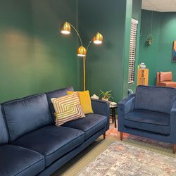 Navy Couch And Chair Set 