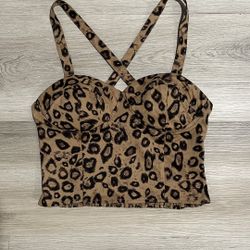 Leopard Print Corset Top