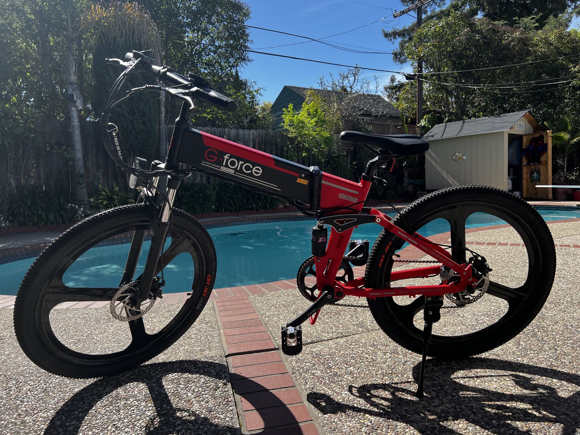G Force Red foldable E Bike