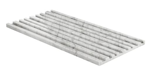 Tile Bar Stonework Barcode Carrara White 12x24 3D Polished Marble Tile