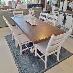Ashley Valebeck Dining Room Furniture Set 🌟 Extendable Dining Table And Chairs 🔥⭐$39 Down Payment with Financing ⭐ 90 Days same as cash