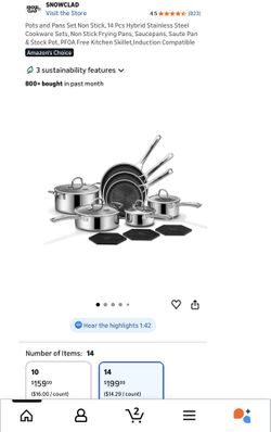 Snowclad Pots And Pan Set 14 Piece