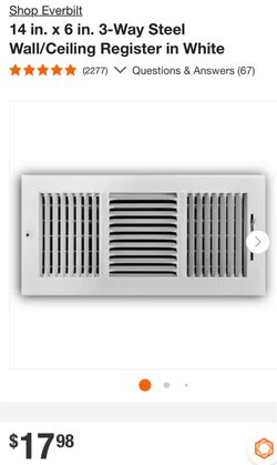 3-Way Steel Wall/Ceiling Register