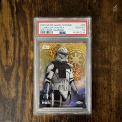 2025 Topps Chrome Star Wars #26 Clone Capt Rex Gold Diamond Refractor /50 PSA 10