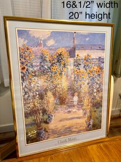 Claude Monet Framed Art Print - "The Artist's Garden at Vétheuil" (16.5" x 20")