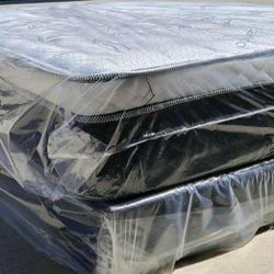 QUEEN PILLOW TOP MATTRESS SET WHIT BOX SPRING BRAND NEW ✅️ 