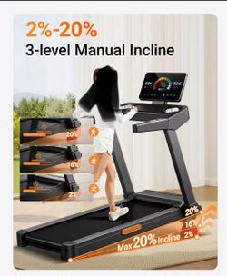 Umay L20 Foldable Treadmill with 20% Manual Incline, 8.7MPH & 400LBS Capacity