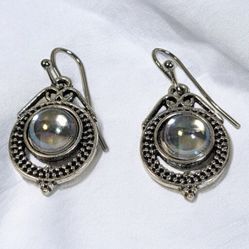 Vintage Drop & Dangle Earrings with Moonstone