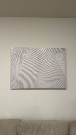 Contemporary White Textured Canvas Art