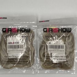 GIRLSHOW Elastic Wave Curly Hair Buns, 2 Packs, Blonde Highlights *Brand New*