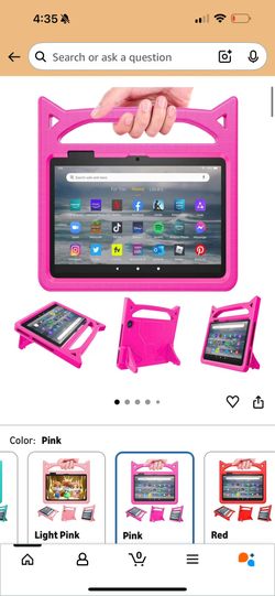 Kids Tablet Case with Handle & Stand – Pink (Amazon Fire Compatible)