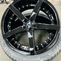 22” Marquee  Black Staggered Rims 