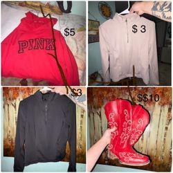 cash only due to scammers, pick up at my place. Boots are 7.5 shoes are 6