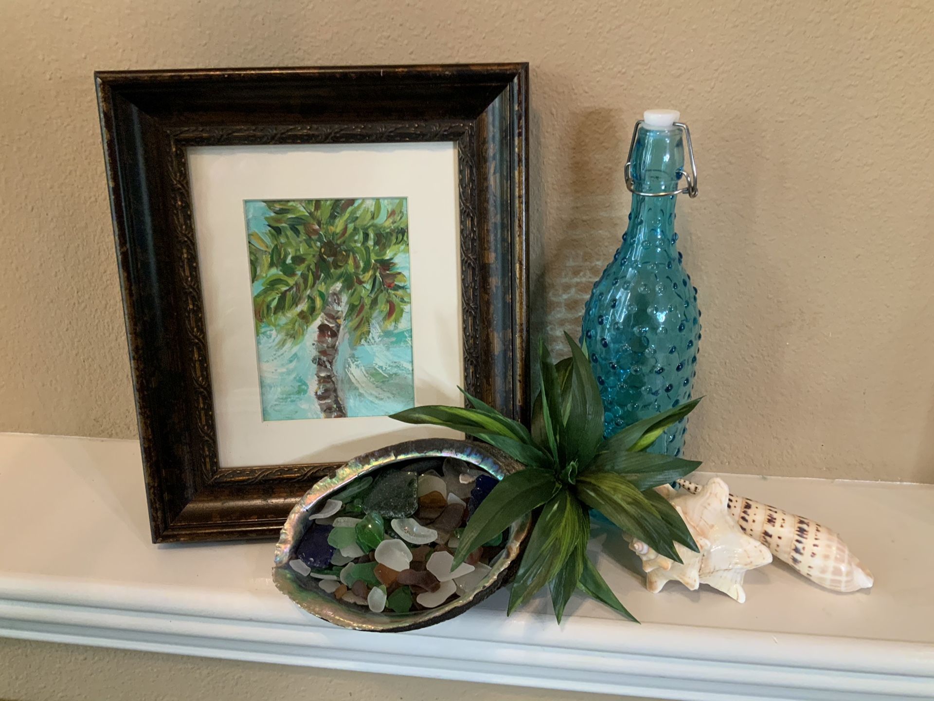 ORIGINAL PAINTING OF A PALM TREE BLOWING IN THE WIND!