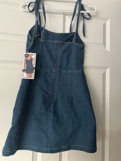 New, women's denim shorts dress, size M
