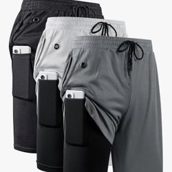 Men's 2 in 1 Workout Running Shorts 7 Inch Lightweight Athletic Gym Shorts with Compression Liner