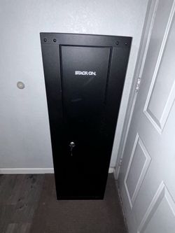 Stack on gun cabinet.