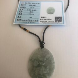 Jade Light green color A Grade Carved turtle pendant