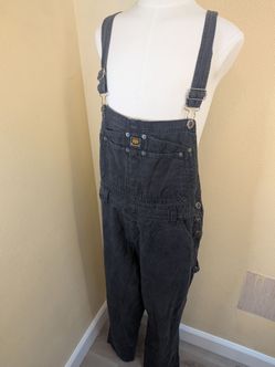 Route 66 Black Denim Overalls Bib Dungarees Women's Size M Cotton Vintage