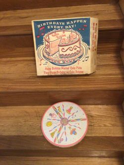 🎉Vintage 🎉 Happy  Birthday Music Cake Stand  🎁 New In Box 🎁 ✨Works As New ✨