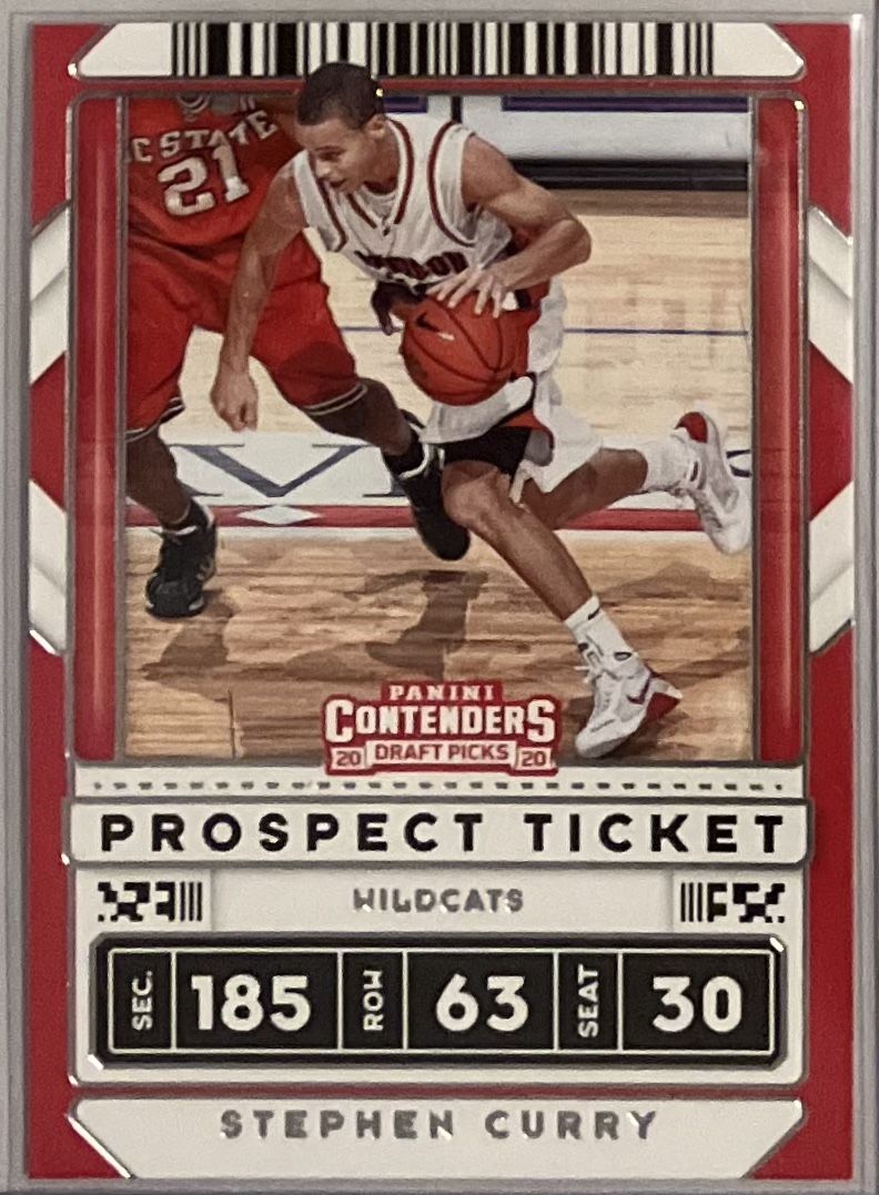 2020 Panini Contenders Draft Picks STEPHEN CURRY Prospect Ticket #1 Davidson