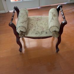 Antique French Mahogany Window Bench