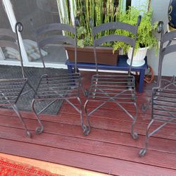 4 Wrought Iron Chairs Very Heavy 