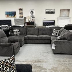 [OM] 🟪 Only $45 initial then take it home 🏡 Brand New Ballinasloe 3 Piece Sectional With Chaise 