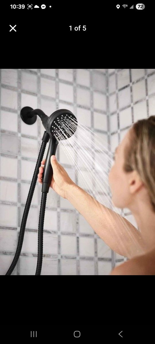 Shower head fixture bathroom stall Moen Engage Handheld Shower Matte Black Magnetix bathtub
