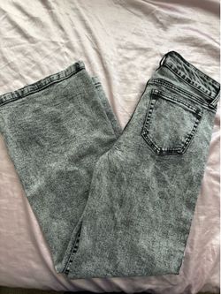 Black faded, washed fire and rain jeans