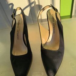 Charles Jourdan Paris Pumps Heels Women’s Sz 8.5 Black leather leder cuir