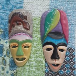 Vintage Wood Tiki Masks