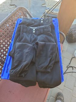 Black Baseball Pants with Elastic Ankles